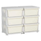 Qaba 3 Tier Kids Storage Unit, 6 Drawer Chest, Plastic Bins for Kids Bedroom Cream White