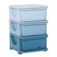 Qaba 3-Tier Kids Storage Unit Dresser Tower with Drawers Chest Blue