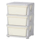 Qaba 3-Tier Kids Storage Unit Dresser Tower with Drawers Chest Cream White