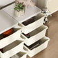 Detail of Qaba 29.5" 3 Tier Kids Storage Unit Dresser Tower w/ 9 Drawers Cream White