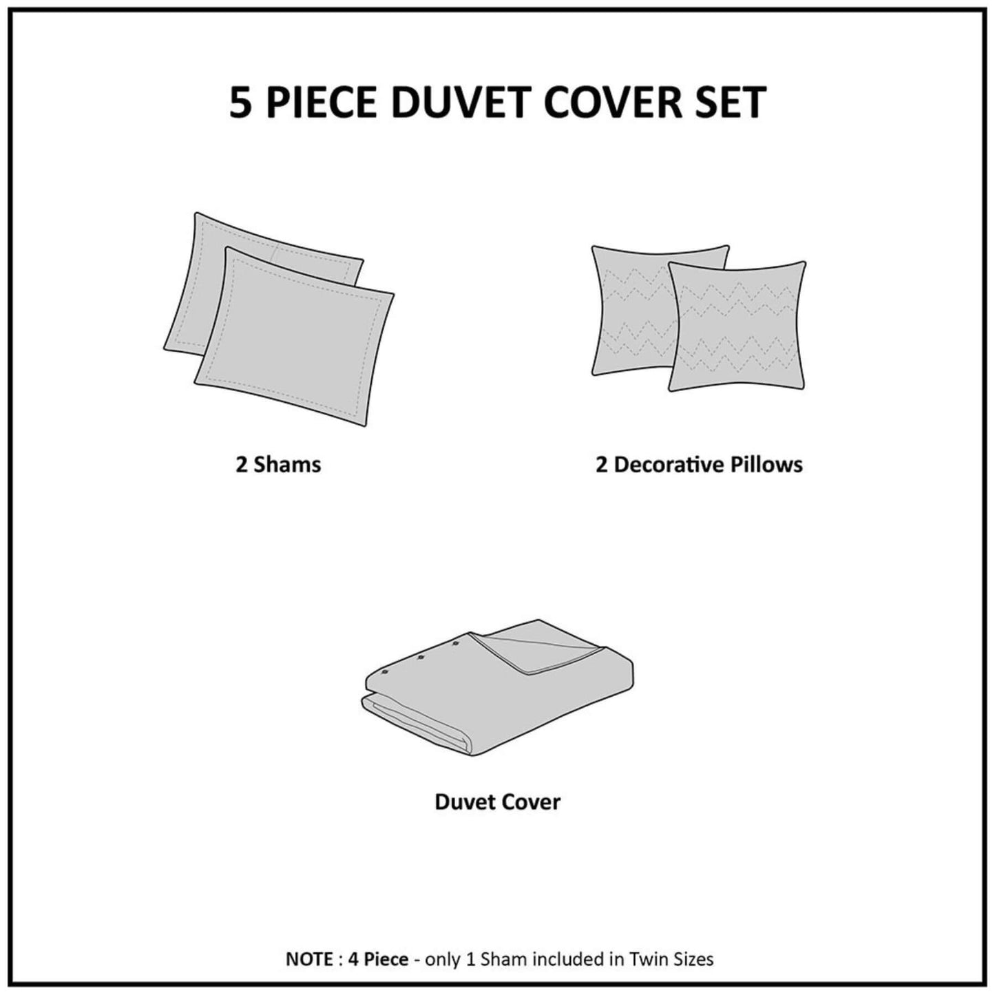 5 Piece Duvet Cover Set