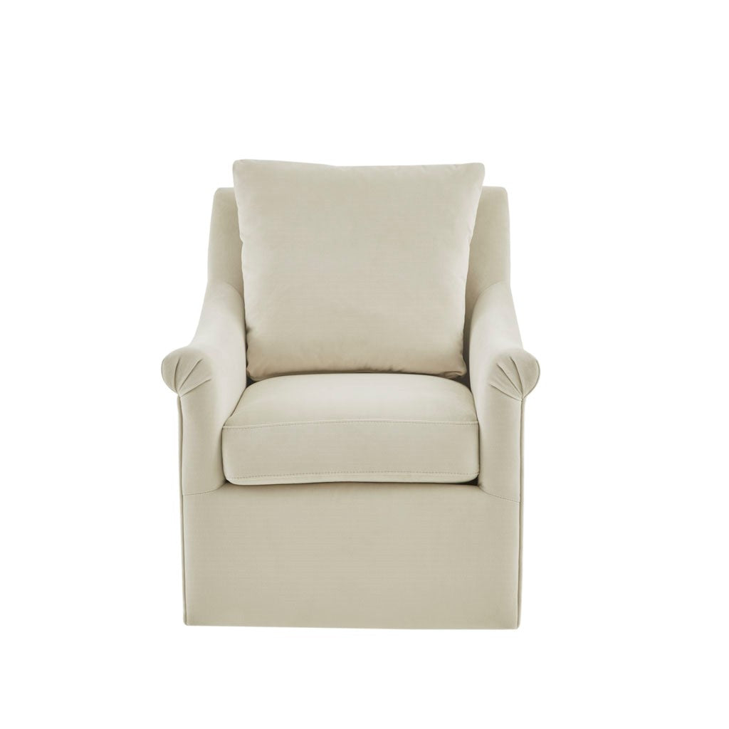 Madison Park Deanna Upholstered Swivel Accent Chair | Cream