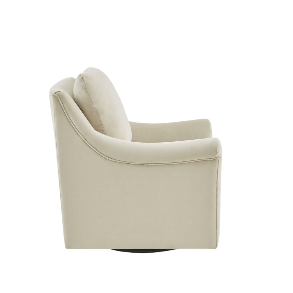 Madison Park Deanna Upholstered Swivel Accent Chair | Cream