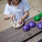 Girl Playing PlanToys 5 Colors Veggie Set