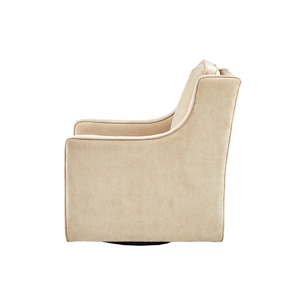 Madison Park Harris Chenille Swivel Chair | Cream