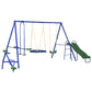 Outsunny 5-in-1 Heavy-Duty A-Frame Stand Outdoor Playset for Kids Blue