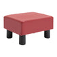 HOMCOM Red Faux Leather Ottoman - Modern Footrest with Black Legs