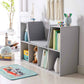 HOMCOM 6-Cubby Kids Bookcase with Reading Nook and Cushion Grey