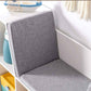 Detail of HOMCOM 6-Cubby Kids Bookcase with Reading Nook and Cushion White