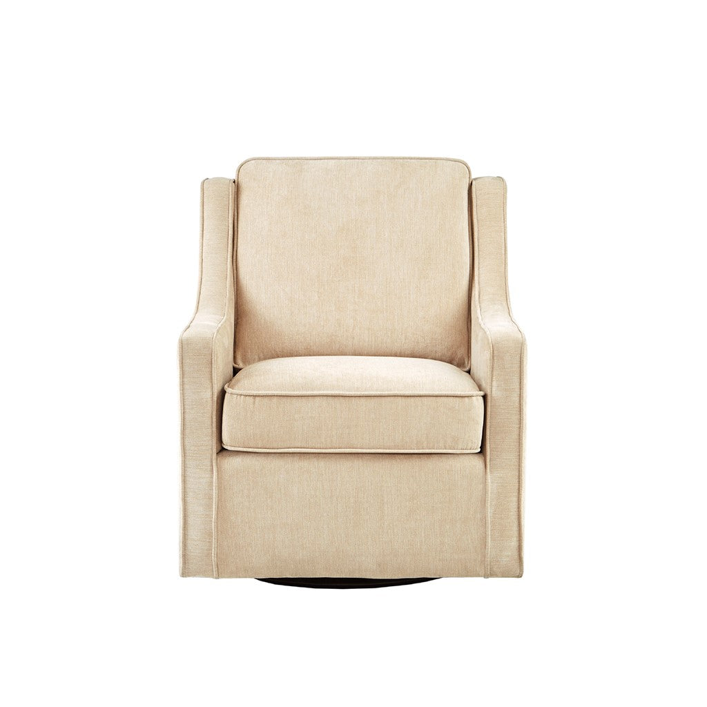 Madison Park Harris Chenille Swivel Chair | Cream