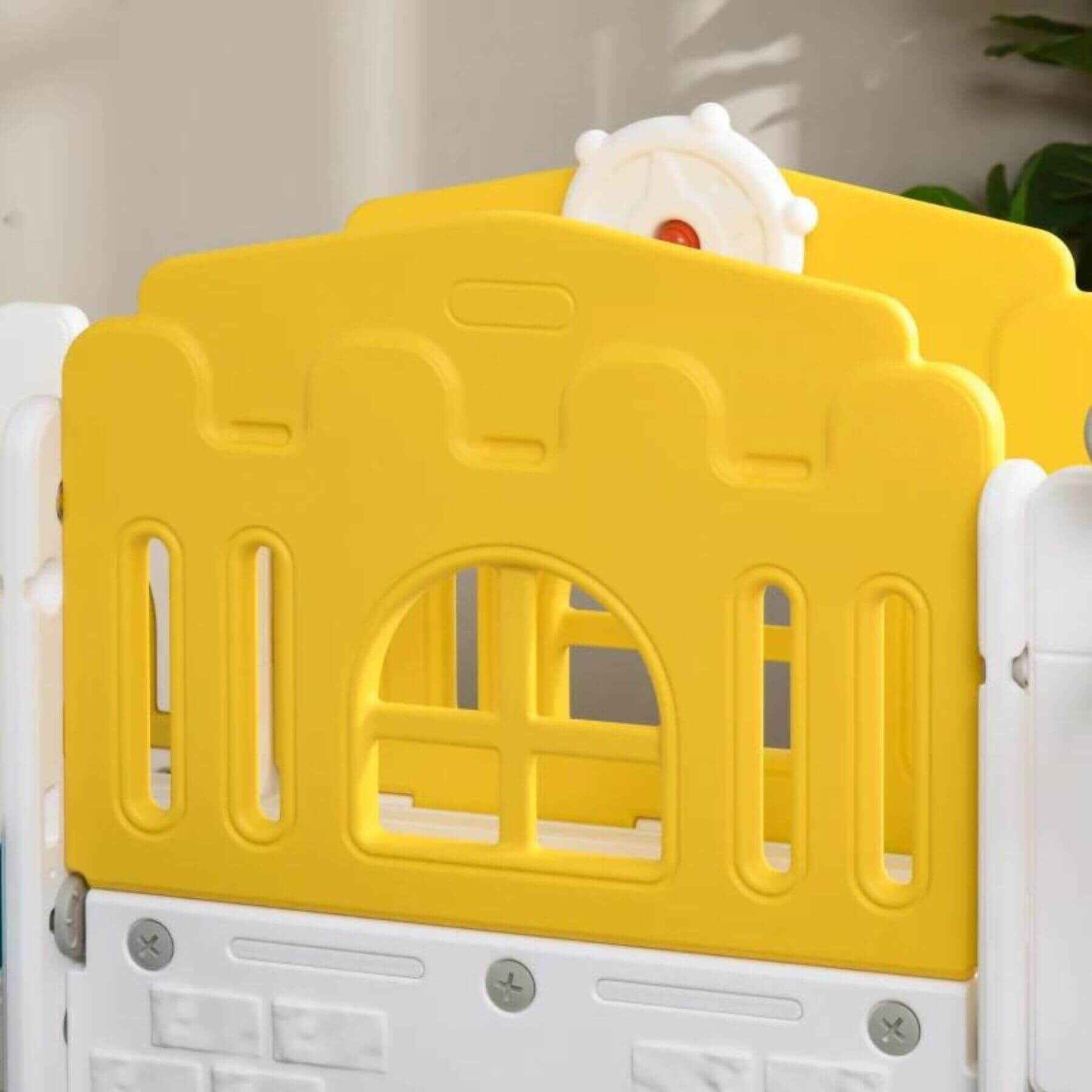Detail of Qaba 8-in-1 Toddler Slide for Kids Age 1-3 Years Yellow