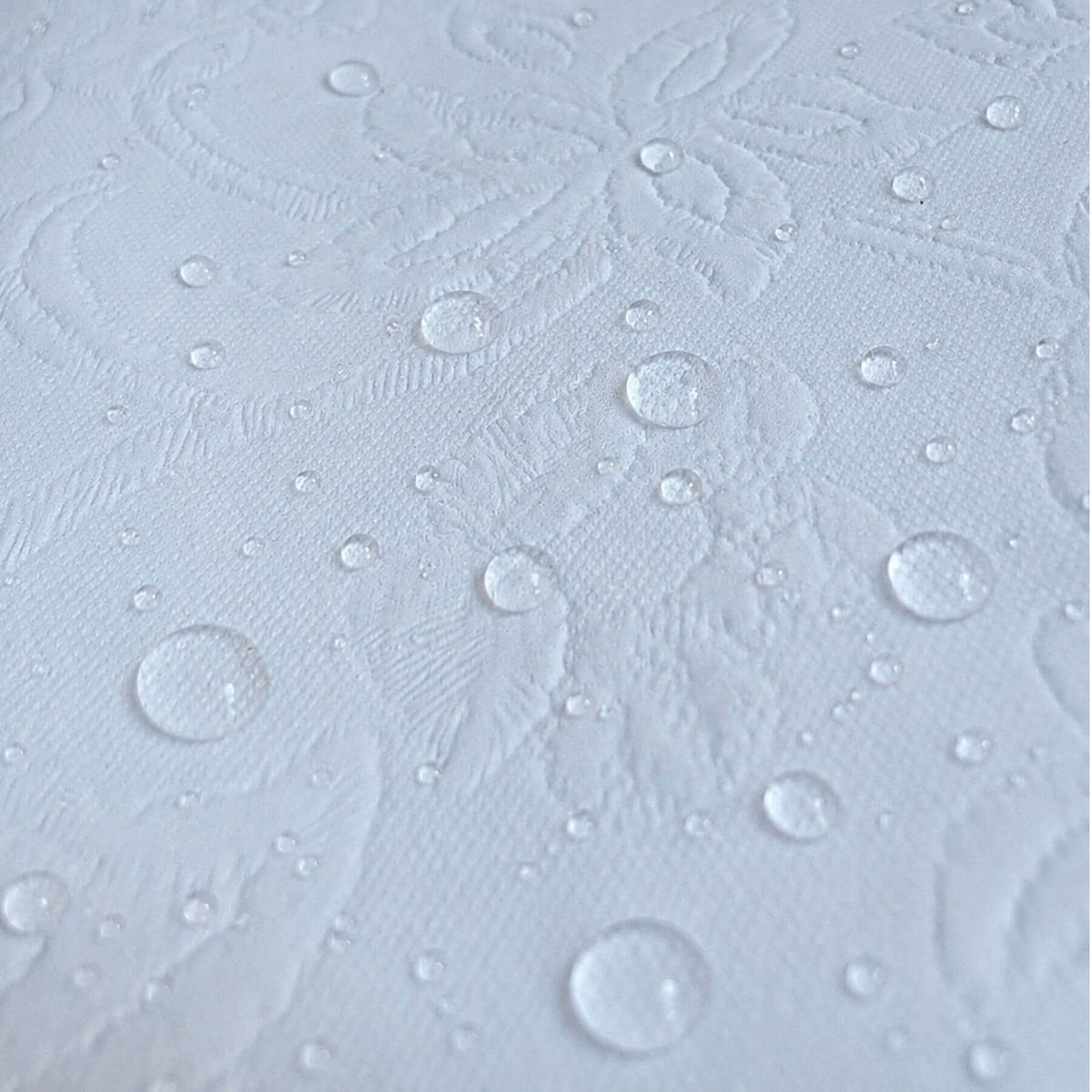 A close-up of AFG Laminated 2" Waterproof Mini Crib Mattress