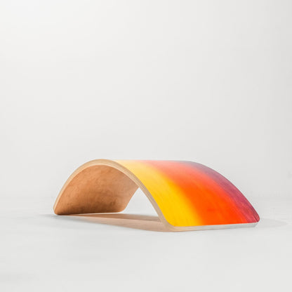 Bunny Hopkins Wobble Board - Sunset on a light gray background