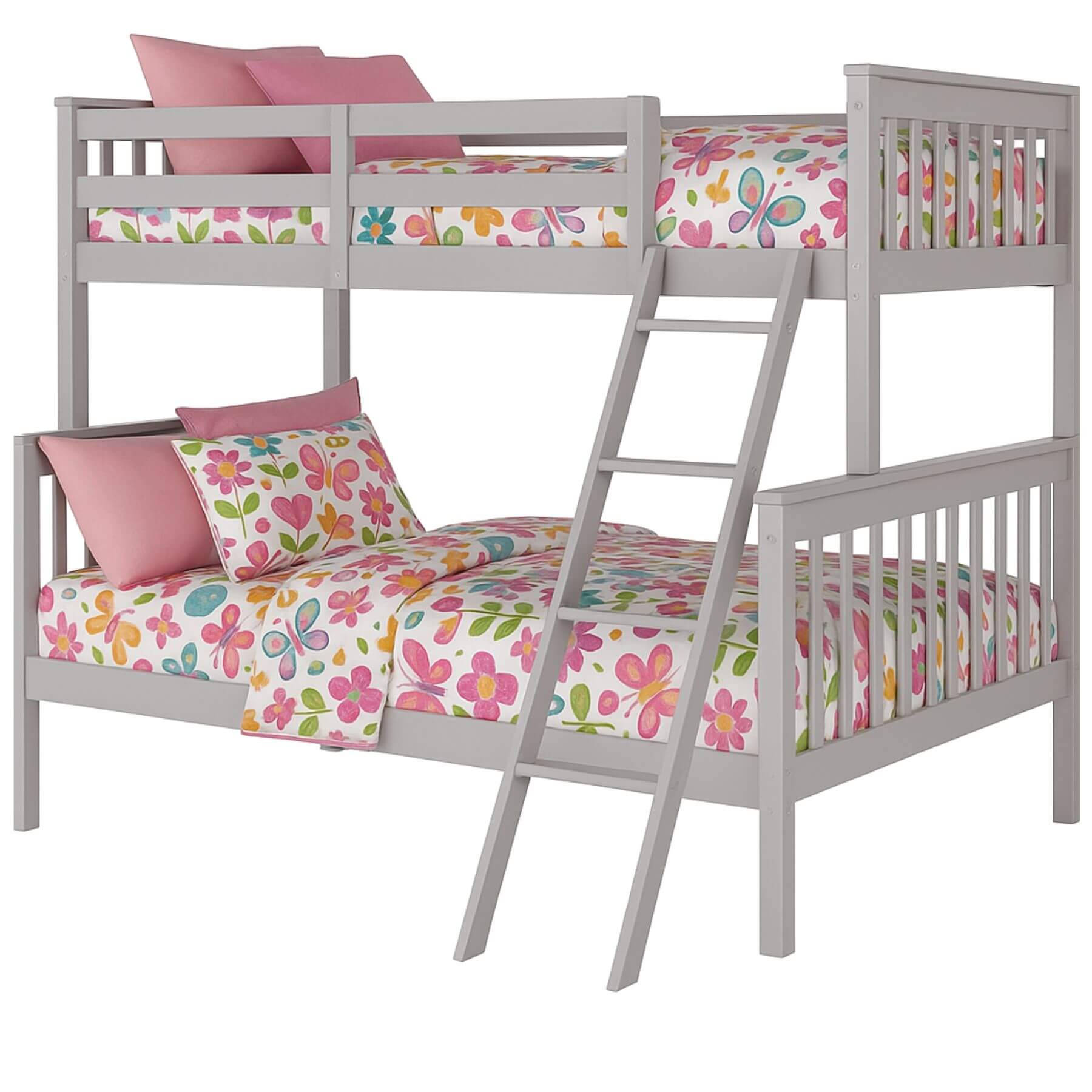 AFG BR Wooden Kids Twin Over Full Bunk Bed - Gray
