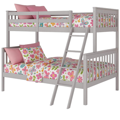 AFG BR Wooden Kids Twin Over Full Bunk Bed - Gray