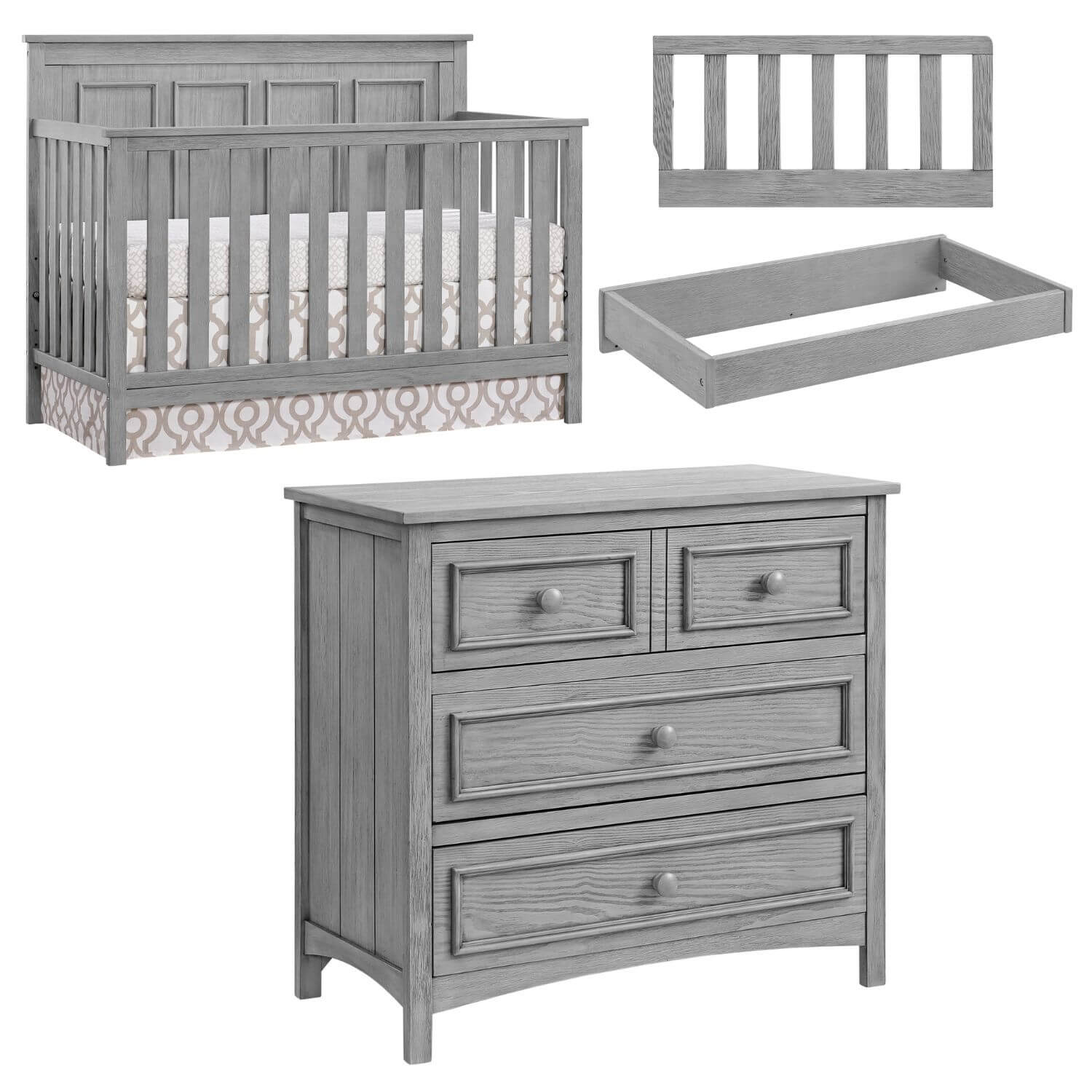 Oxford Baby Bennett 4-Piece Nursery Set Rustic Gray