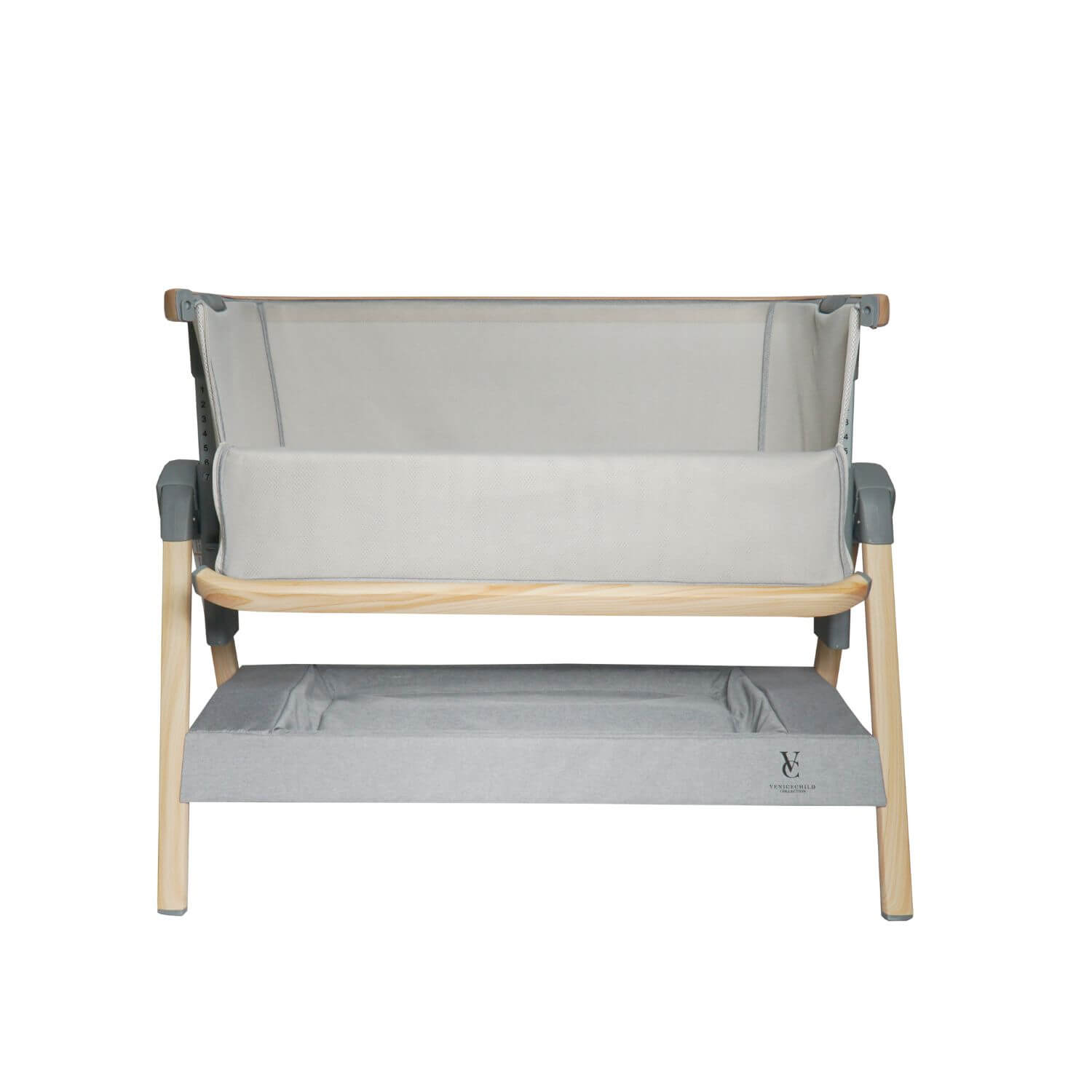 Venice Child California Dreaming Bedside Bassinet | Gray Wood