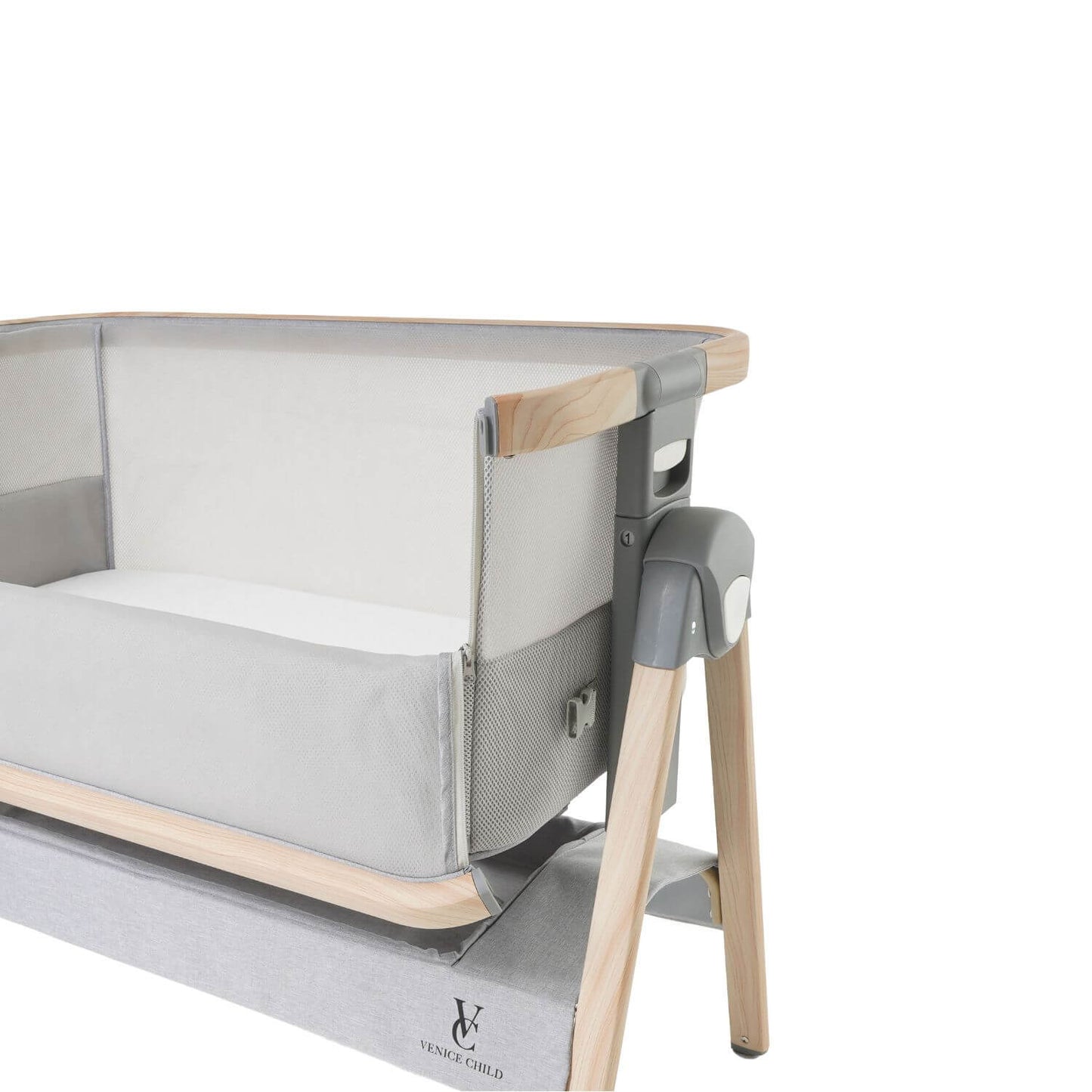 Venice Child California Dreaming Bedside Bassinet | Gray Wood