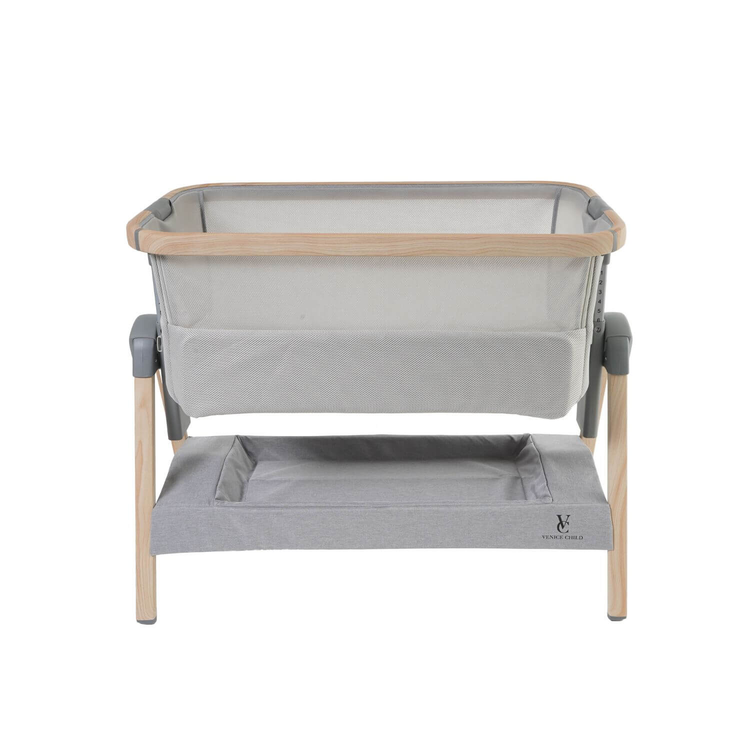 Venice Child California Dreaming Bedside Bassinet | Gray Wood