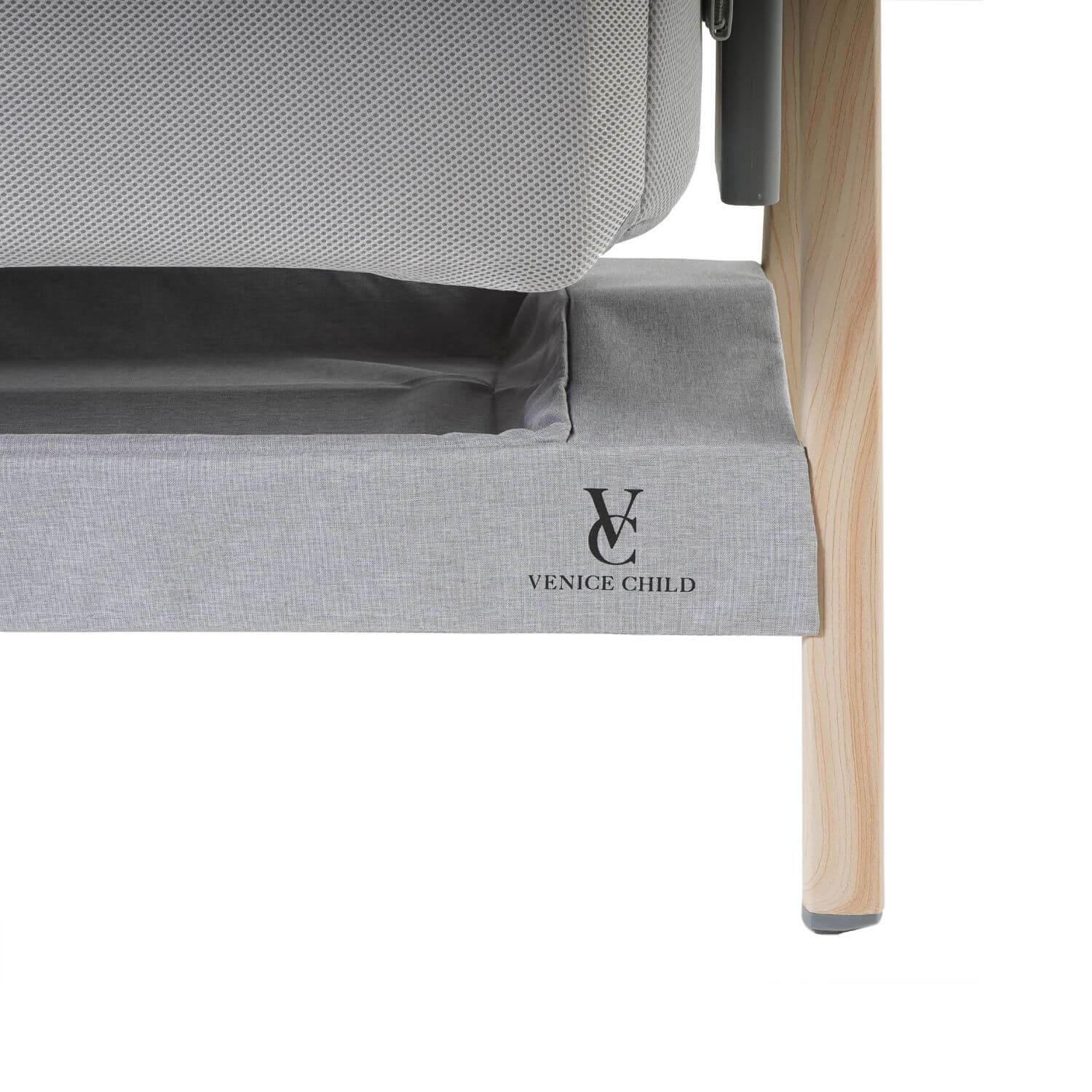 Venice Child California Dreaming Bedside Bassinet | Gray Wood