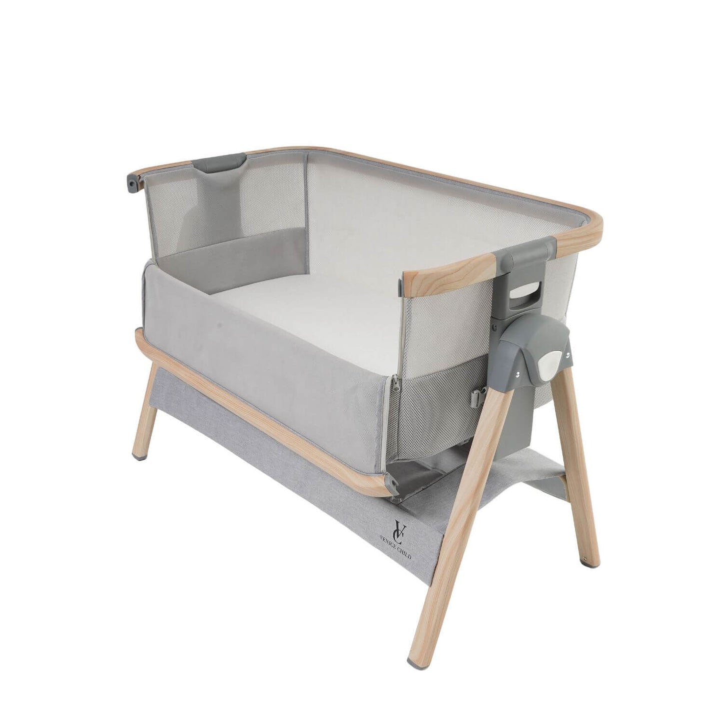 Venice Child California Dreaming Bedside Bassinet | Gray Wood