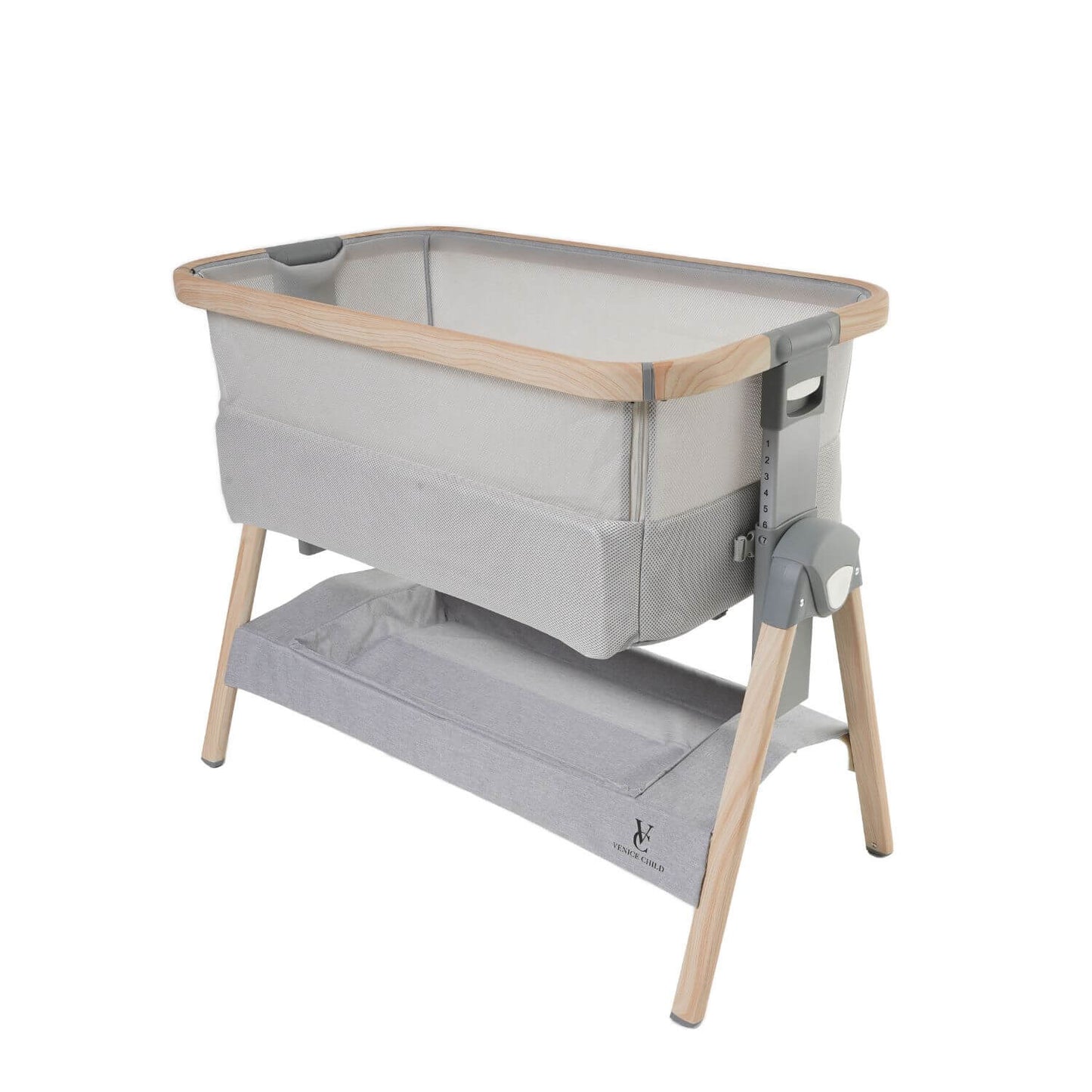 Venice Child California Dreaming Bedside Bassinet | Gray Wood