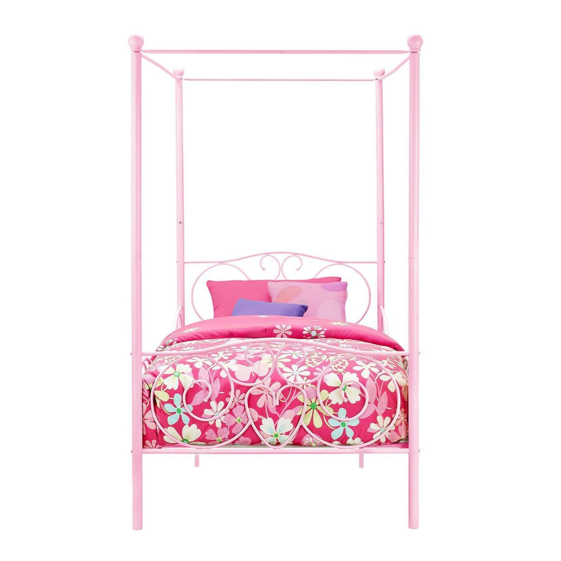 DHP Canopy Metal Bed Twin - Pink