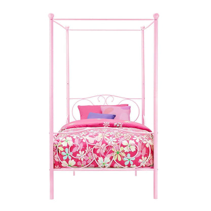 DHP Canopy Metal Bed Twin - Pink