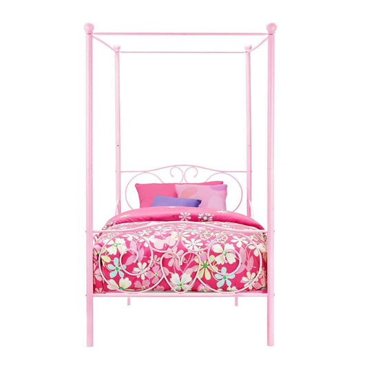 DHP Canopy Metal Bed Twin - Pink