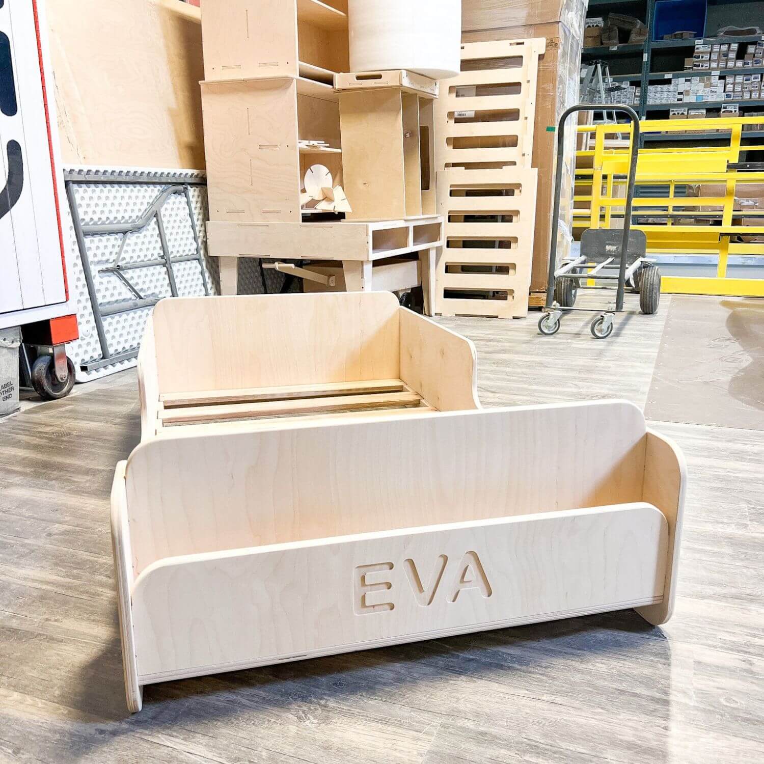 Bush Acres EVA- Floor Bed in a warehouse setting