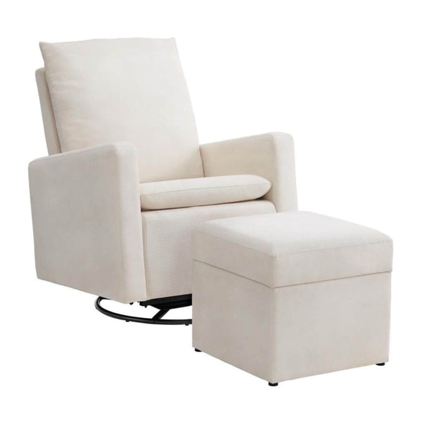 Oxford Baby Everlee Upholstered Glider and Ottoman Set | Cream