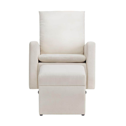 Oxford Baby Everlee Upholstered Glider and Ottoman Set | Cream