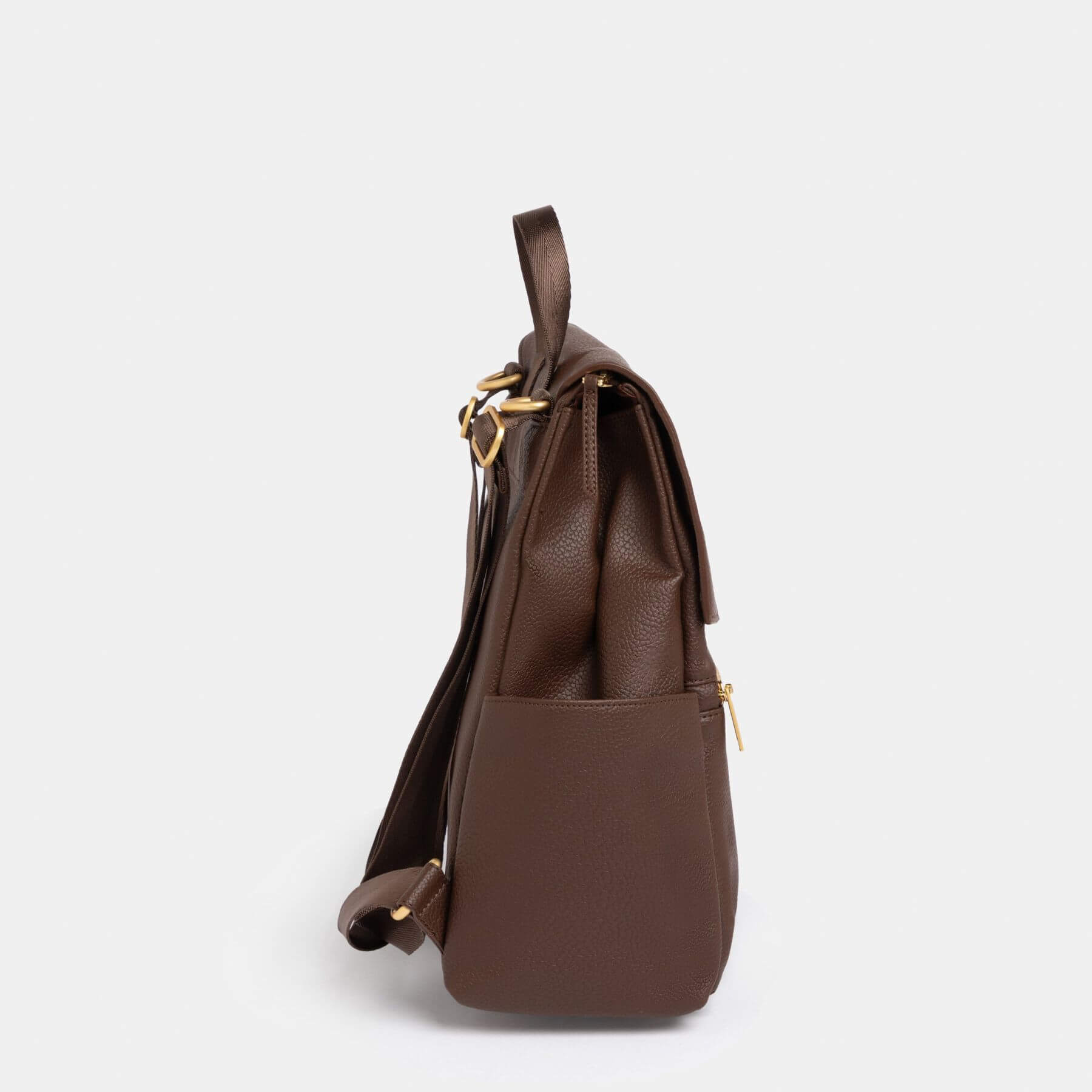 Side view of Freshly Picked Espresso Mini Classic Diaper Bag II