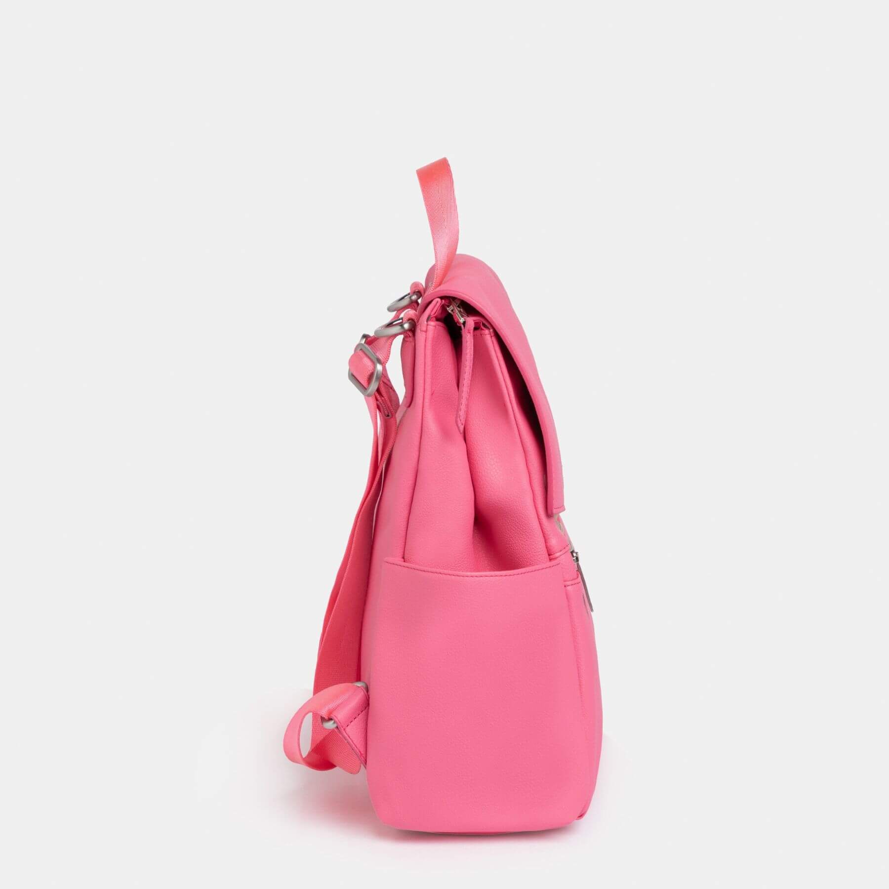 Side view of Freshly Picked Hot Pink Mini Classic Diaper Bag II