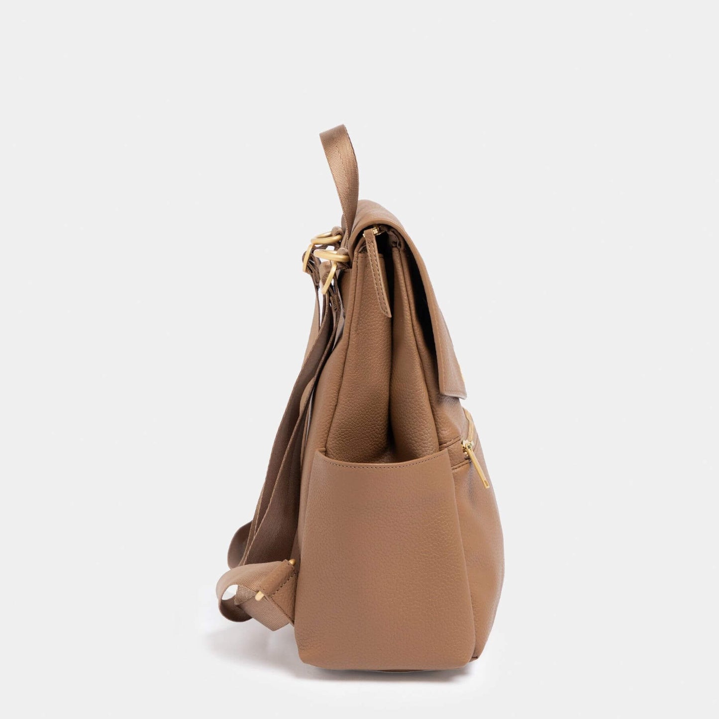 Side view of Freshly Picked Toffee Mini Classic Diaper Bag II