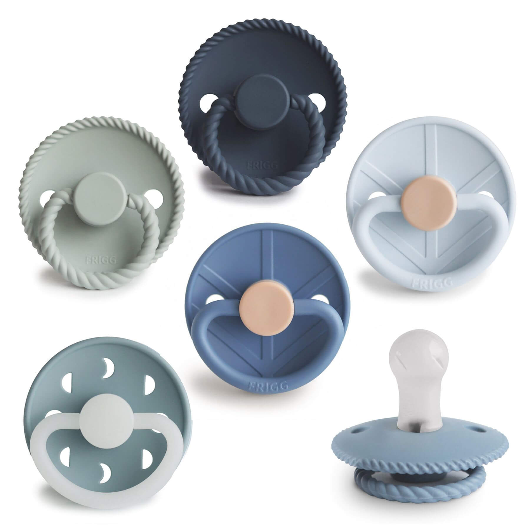 Mushie FRIGG Silicone Pacifier 6-Pack - Endless Sea