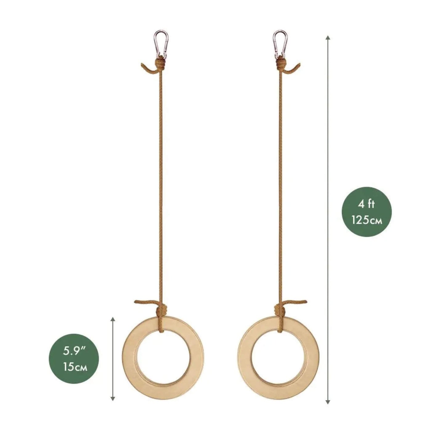 Goodevas Wooden Gymnastic Rings with dimensions