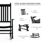 Outsunny Indoor/Outdoor Rocking Chair, Nusery Rocking Chair for Living Room or Bedroom, Slatted for Indoor, Backyard & Patio, Black