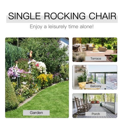 Outsunny Indoor/Outdoor Nursery Rocking Chair in Natural | Slatted for Indoor, Backyard & Patio