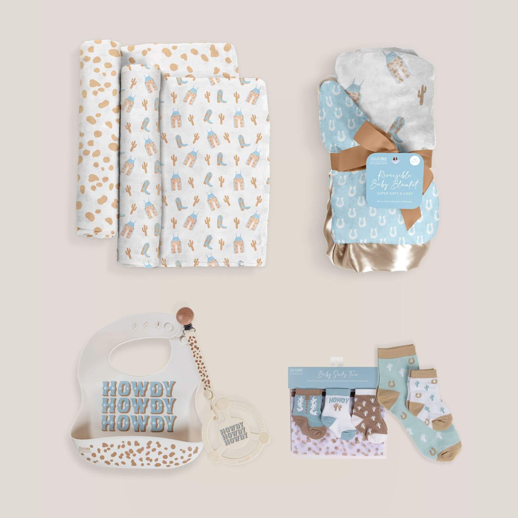 JuJuBe Everyday Essentials Baby Bundle - Howdy Partner Blue