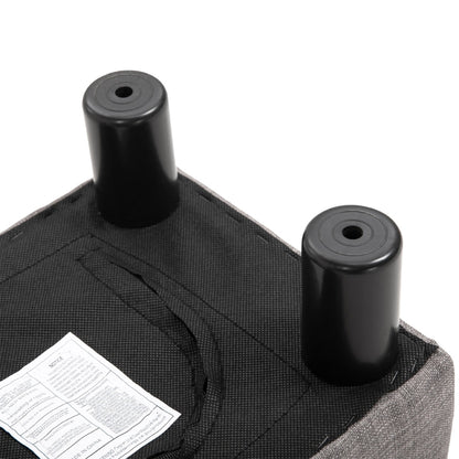 HOMCOM 16" Cube Linen Fabric Pouf Ottoman - Gray | Modern Footrest