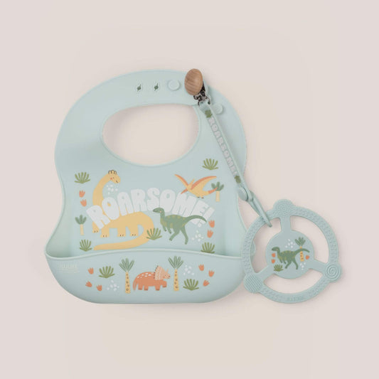 JuJuBe Bib and Teether Baby Bundle - Roarsome