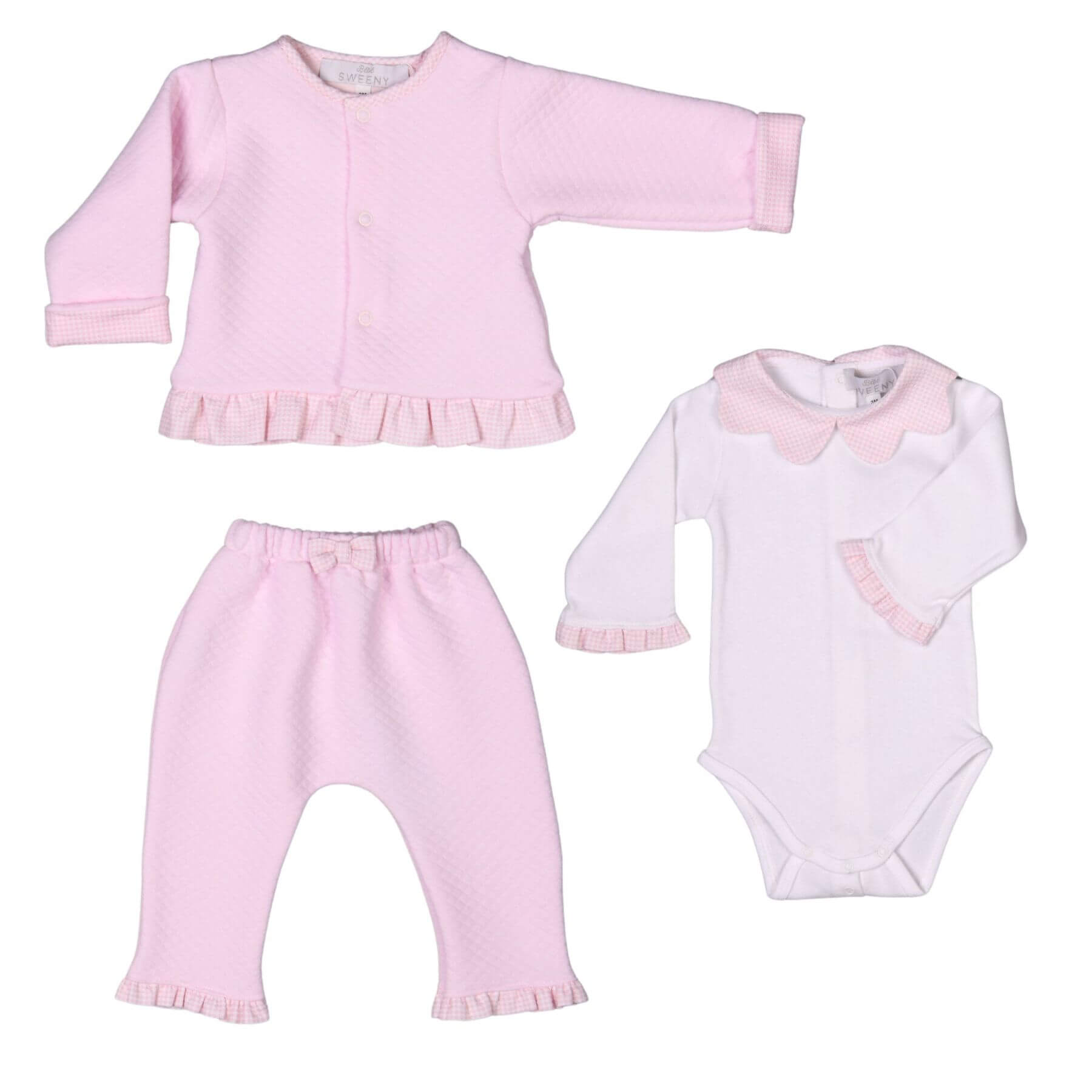 LUCY | Girls Pink Quilted Cotton Jacket Set