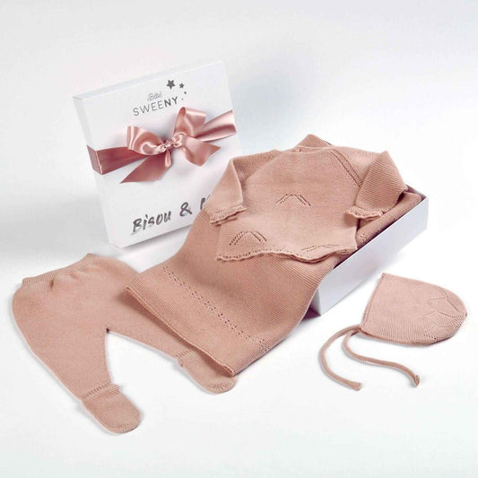 Bebe Sweeny MELI | Baby Girls Dusty Rose Layette Set (4)