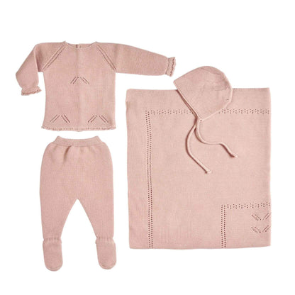 Bebe Sweeny MELI | Baby Girls Dusty Rose Layette Set (4)