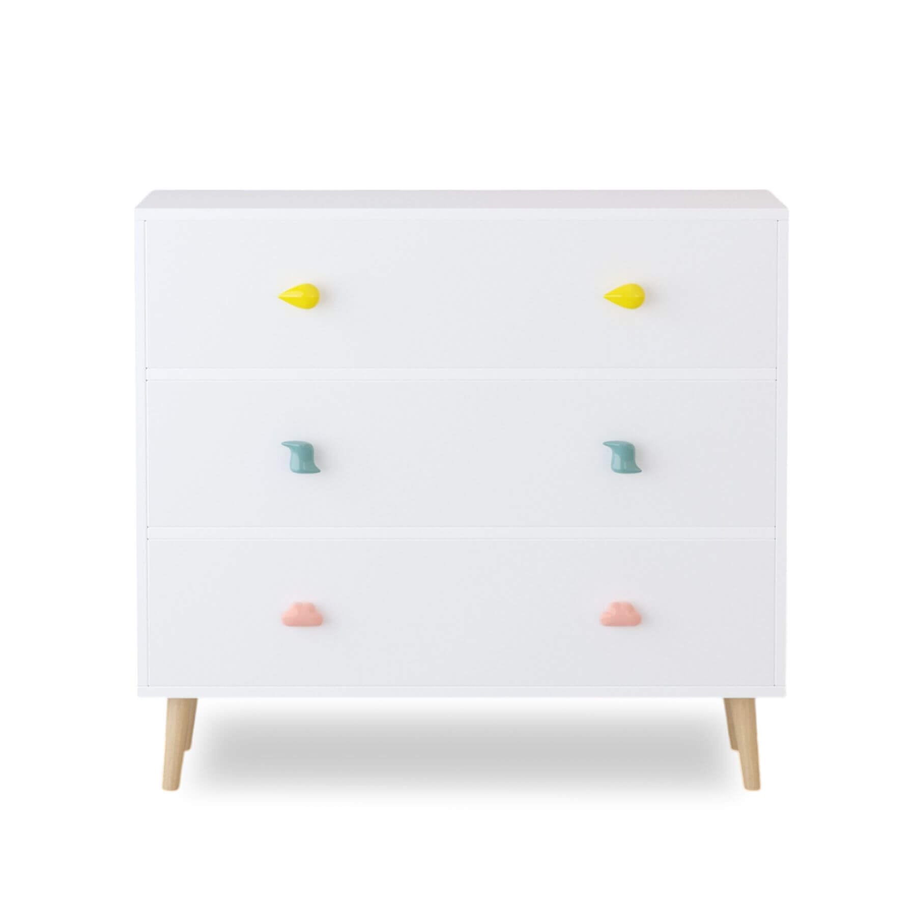 MOONRIVER Kids 3 Drawer Dresser - White