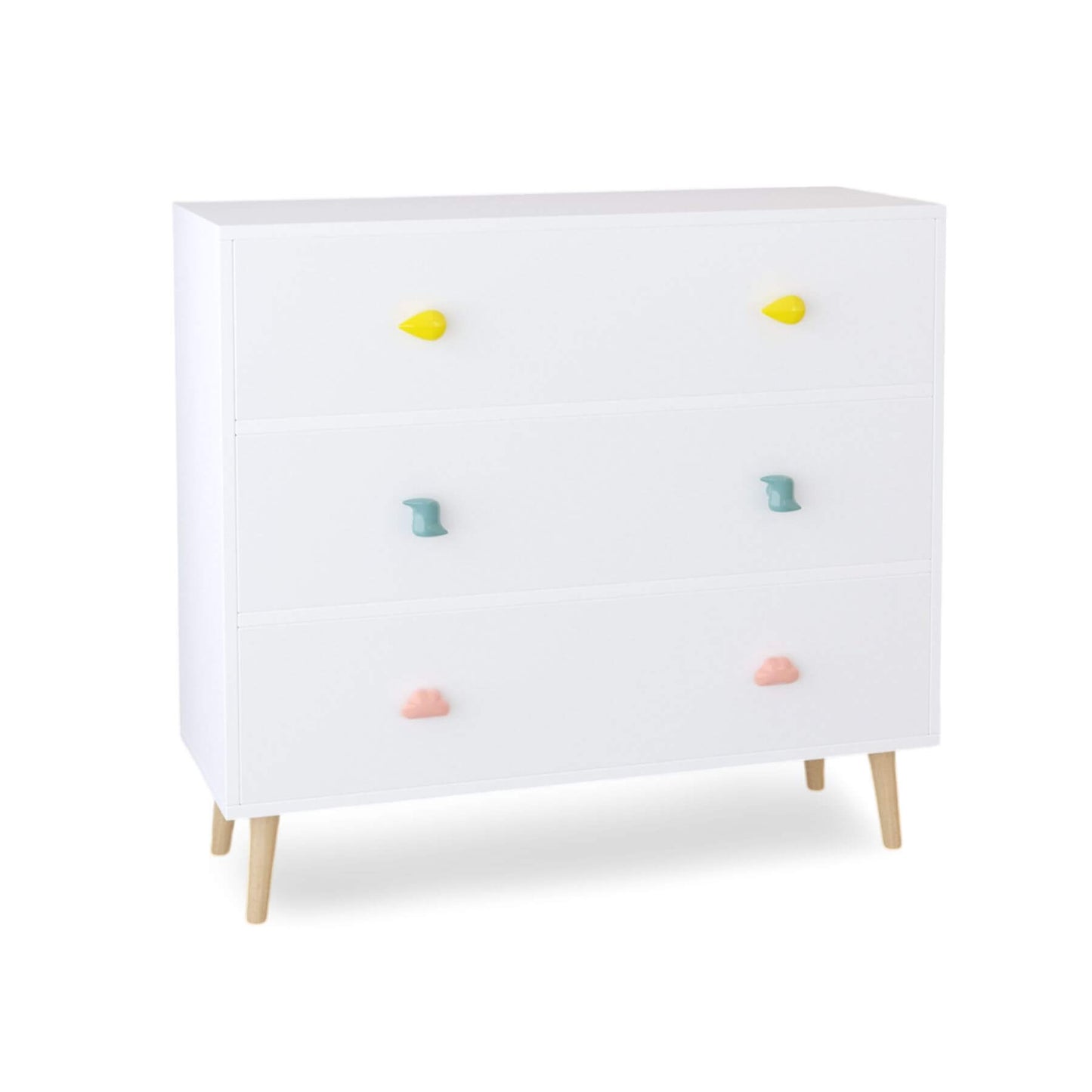 MOONRIVER Kids 3 Drawer Dresser - White