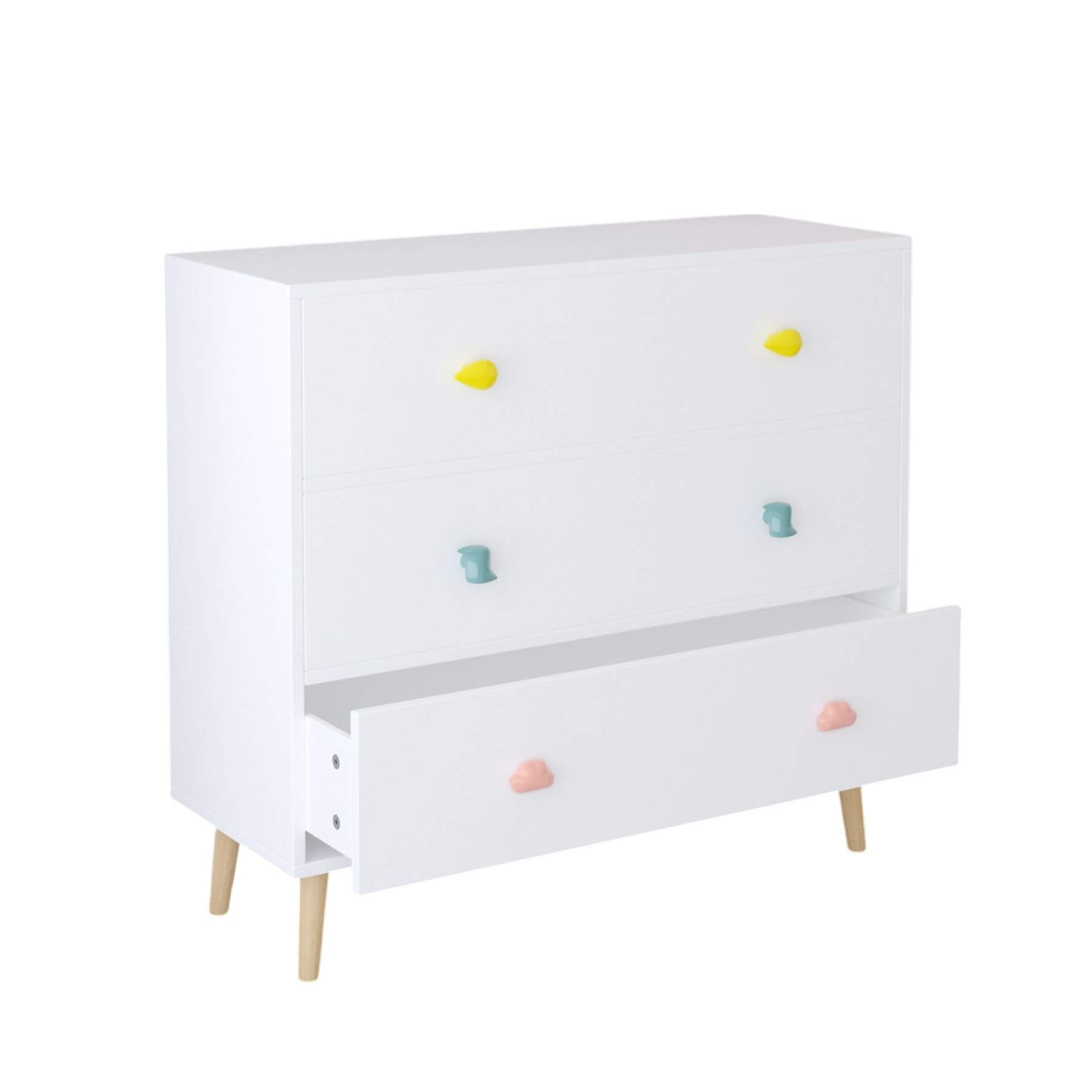 MOONRIVER Kids 3 Drawer Dresser - White