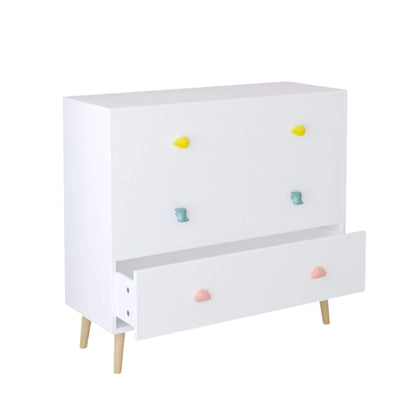 MOONRIVER Kids 3 Drawer Dresser - White