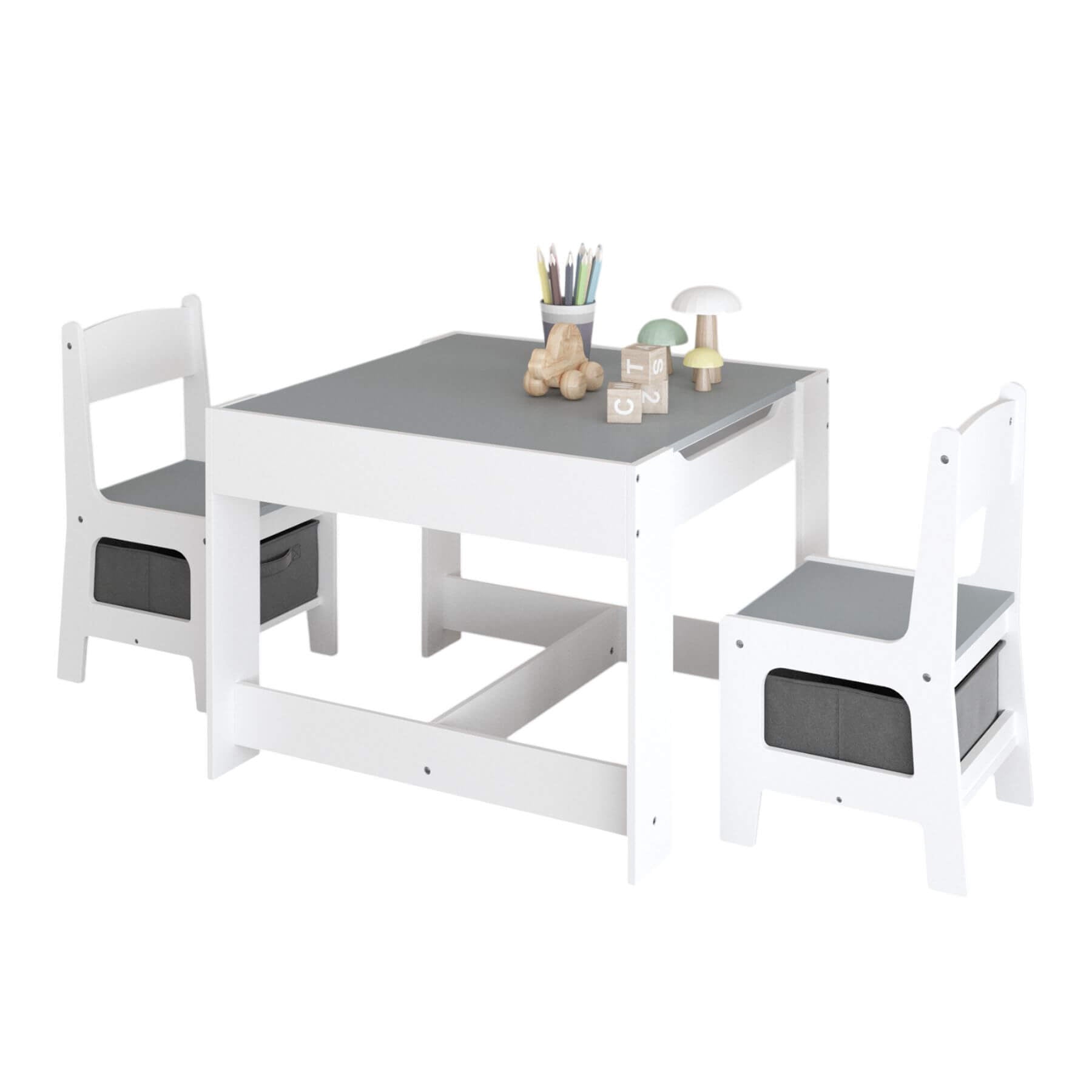 MOONRIVER 3-in-1 Wooden Activity Table - Gray